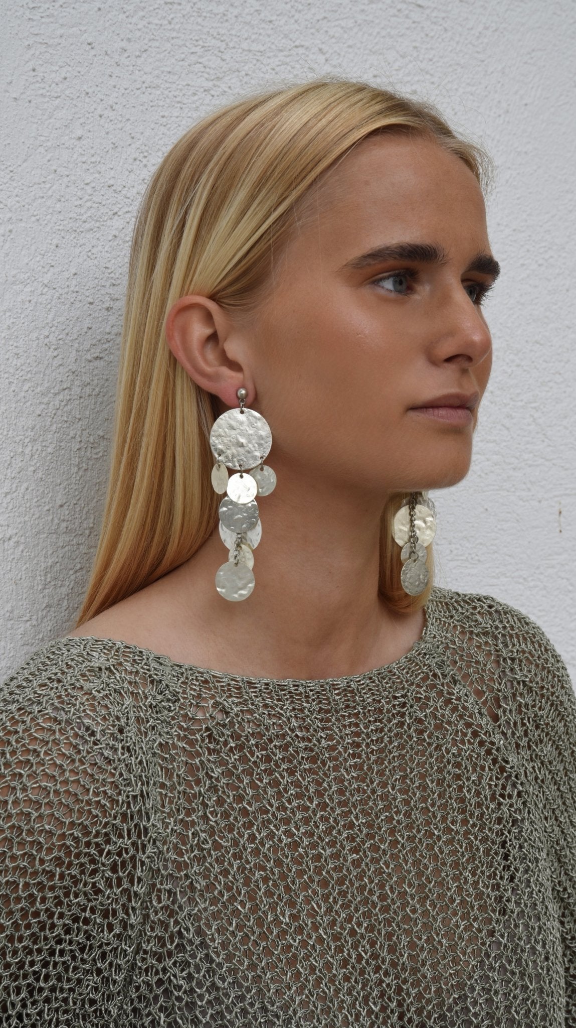 Pendientes Cascada Circulos Plata - Bybel - brand