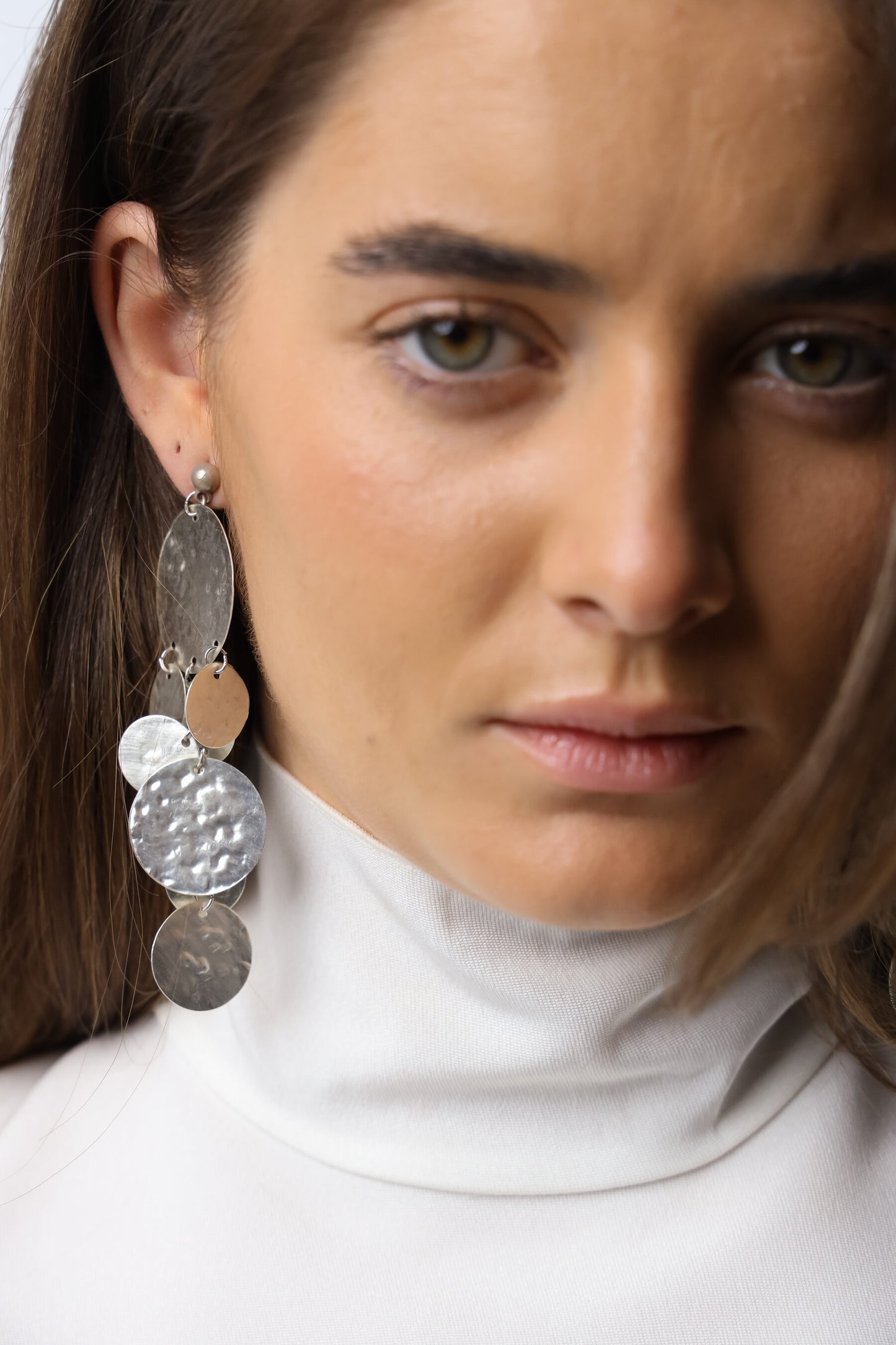 Pendientes Cascada Circulos Plata