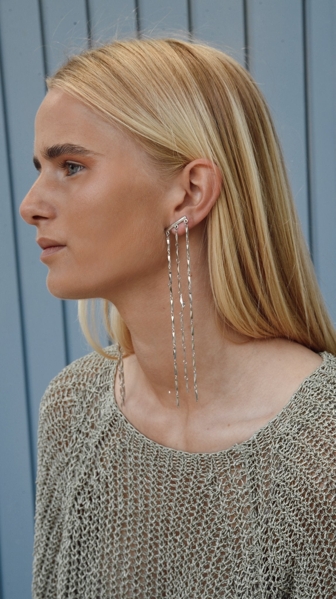Pendientes Cascada Plata - Bybel - brand