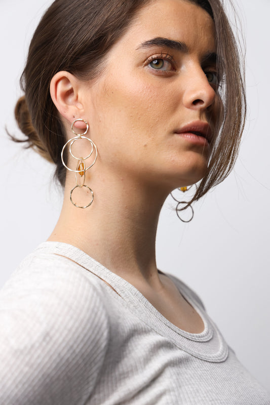Pendientes Círculos Enlazados Oro