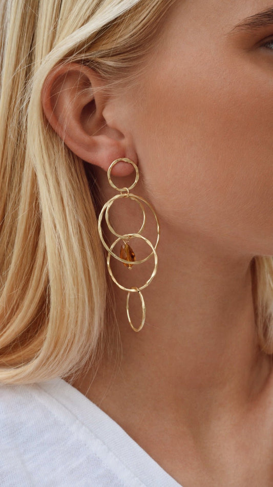 Pendientes Círculos Enlazados Oro - Bybel - brand