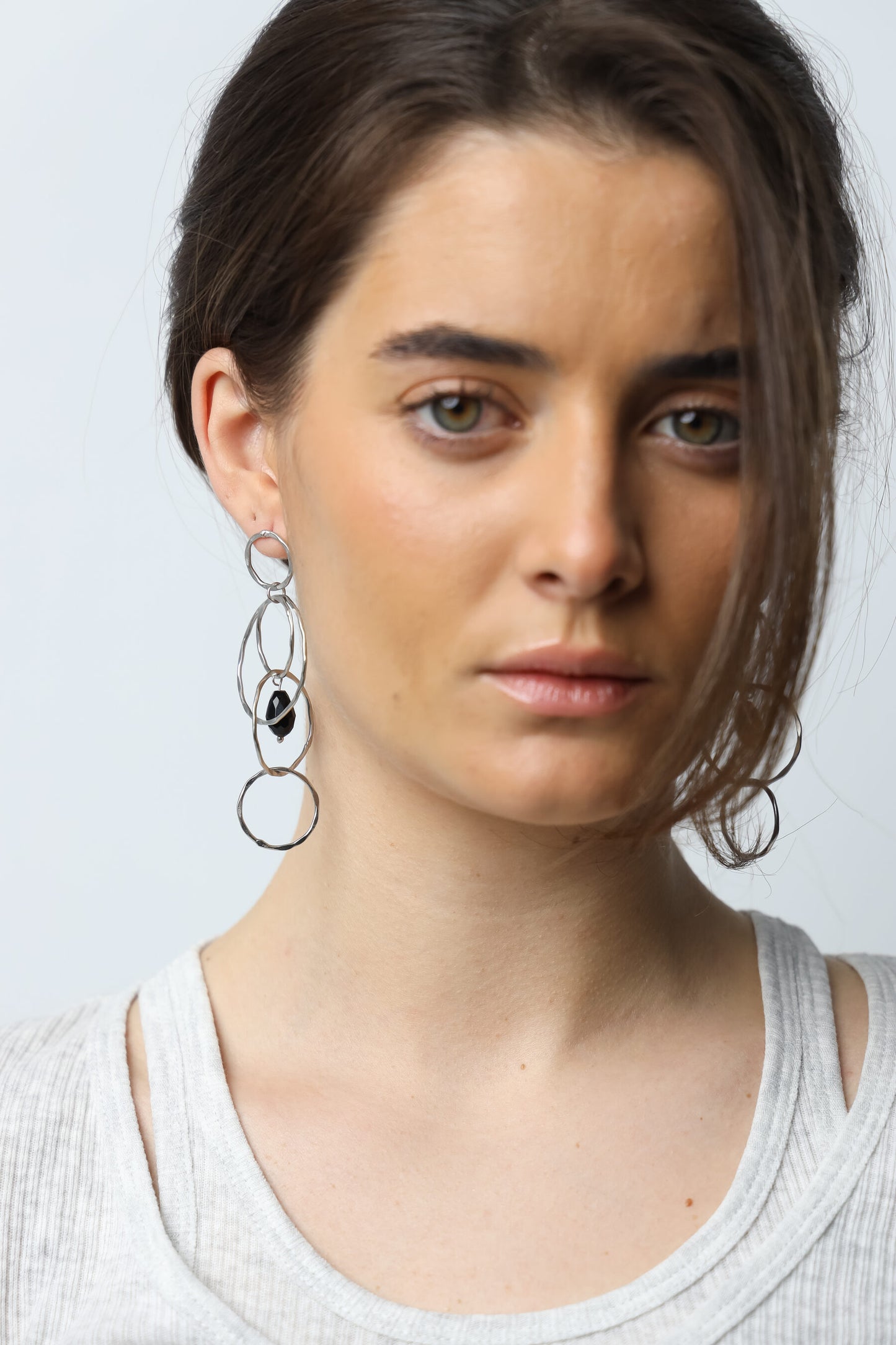 Pendientes Círculos Enlazados Plata