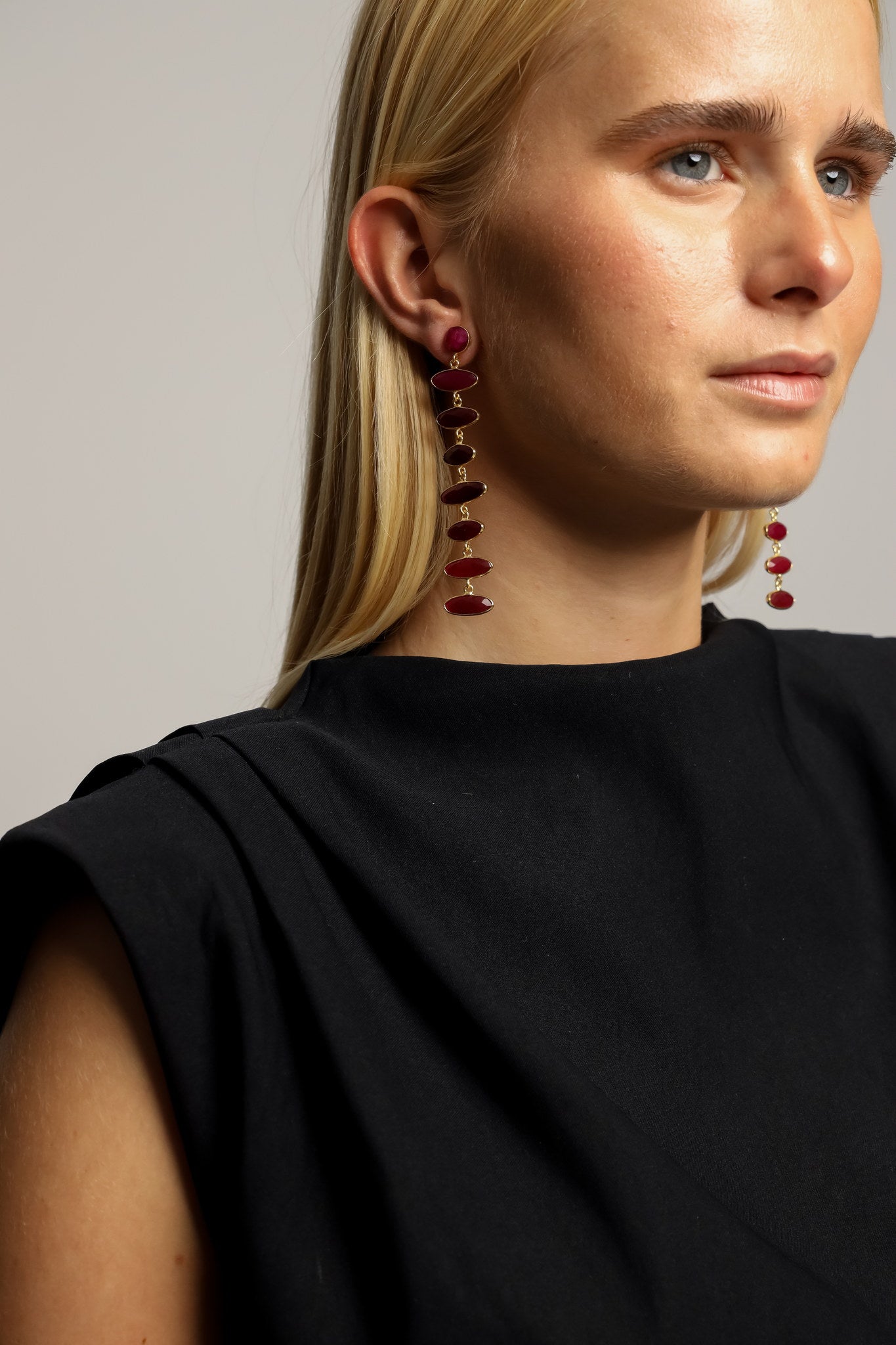 Pendientes Tiras Frambuesa