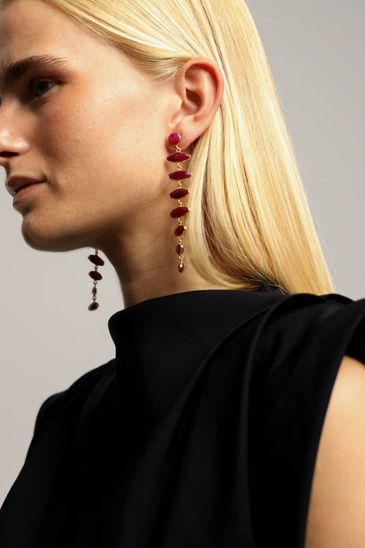 Pendientes Tiras Frambuesa
