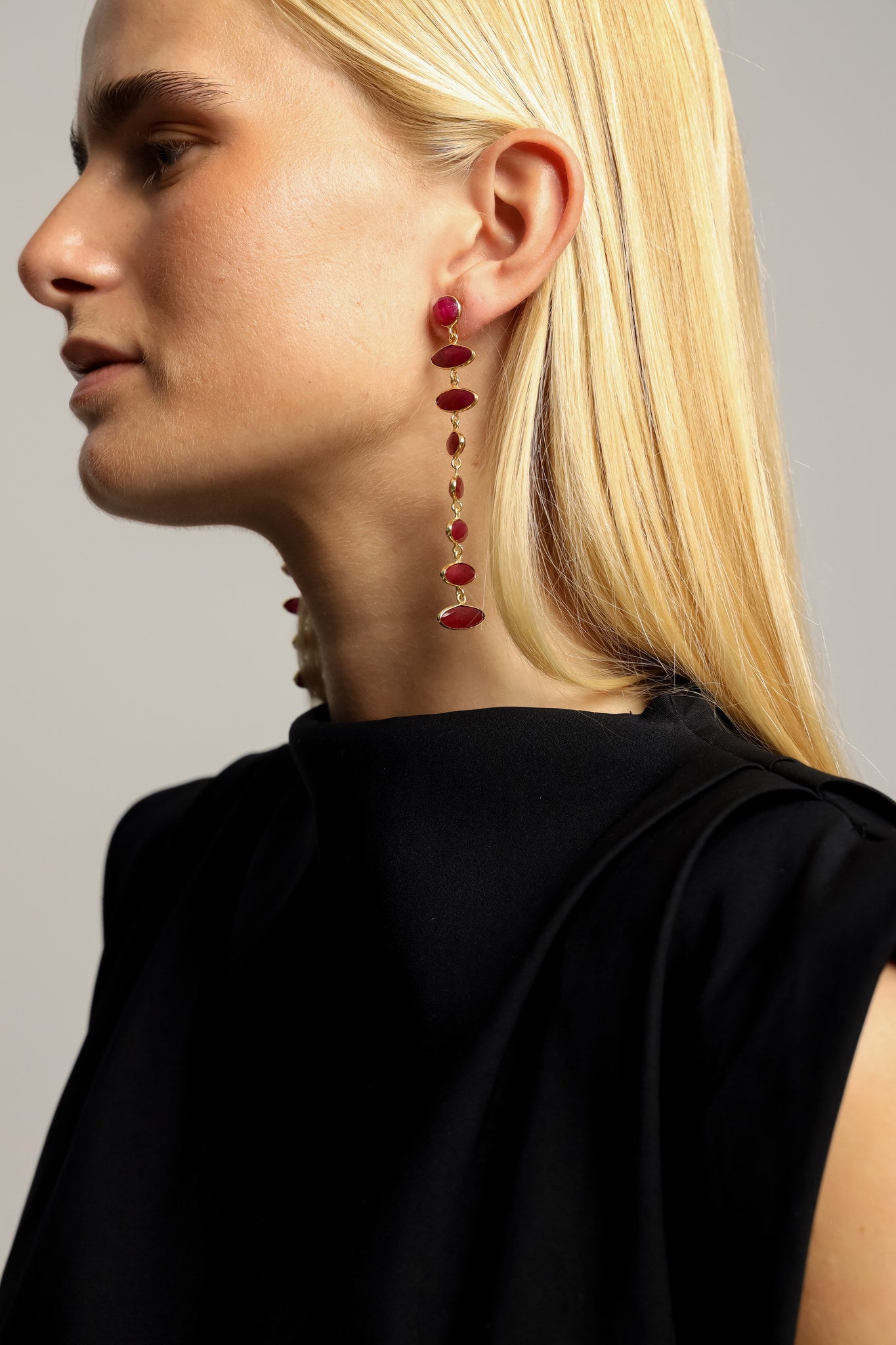 Pendientes Tiras Frambuesa