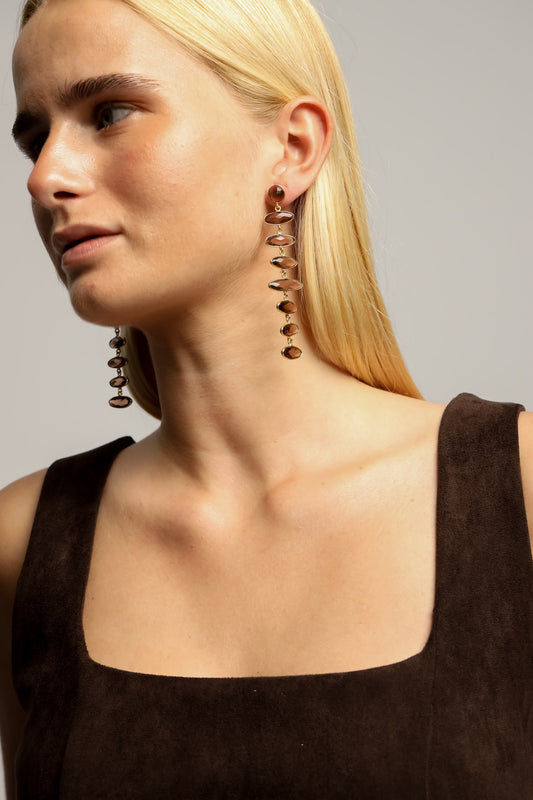 Pendientes Tiras Marrón