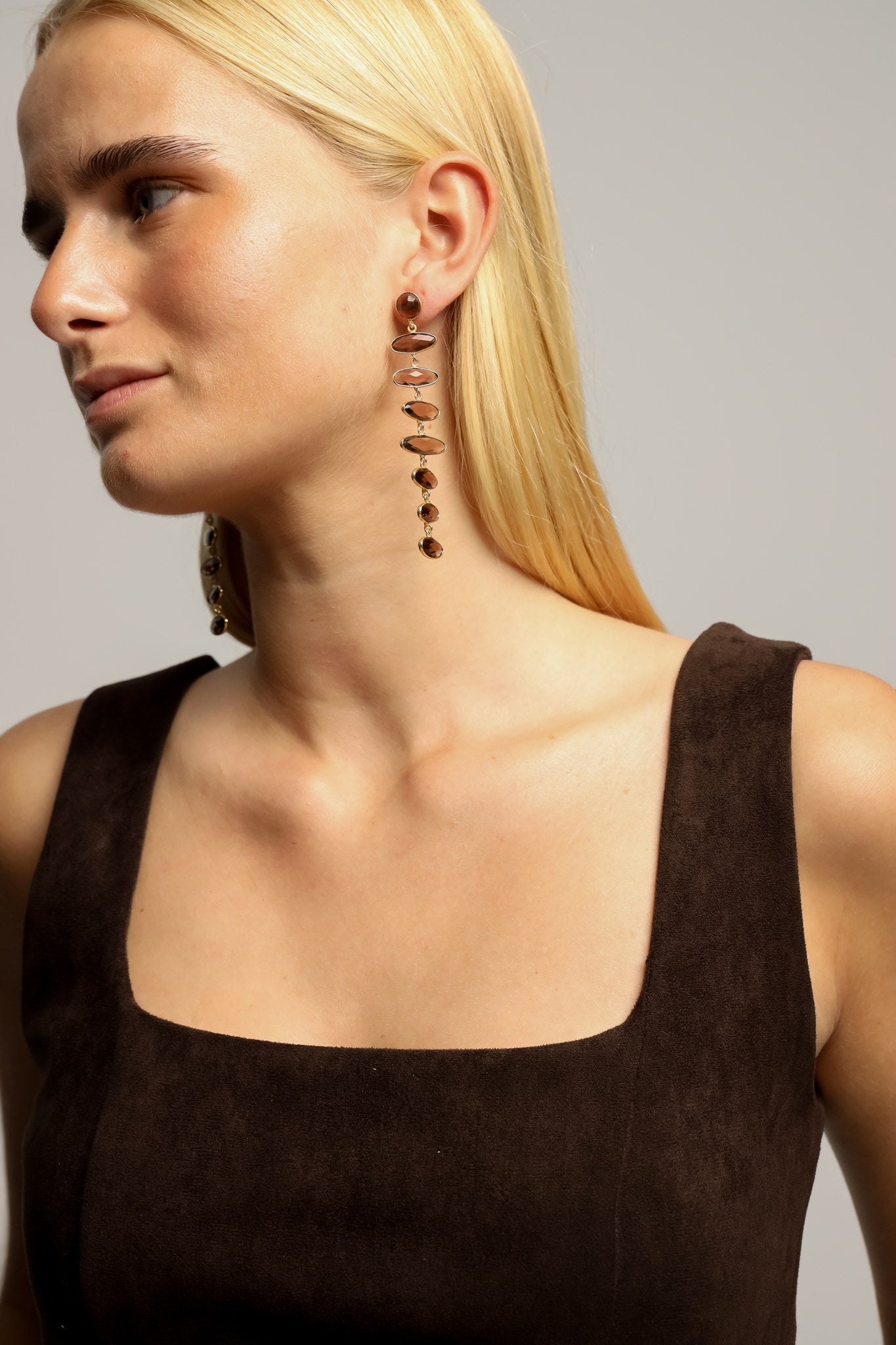 Pendientes Tiras Marrón